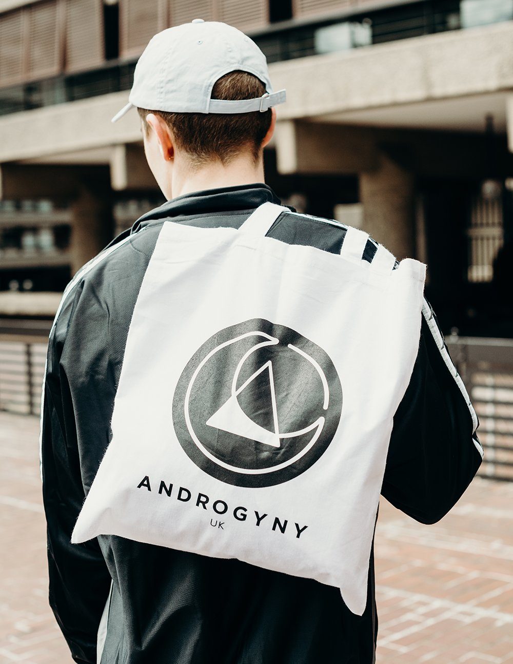 blue embroidered cap by ethical gender neutral streetwear fashion brand Androgyny UK