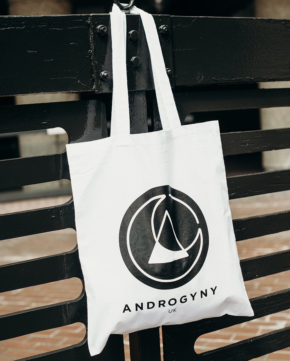 printed tote bag by ethical gender neutral streetwear fashion brand Androgyny UK