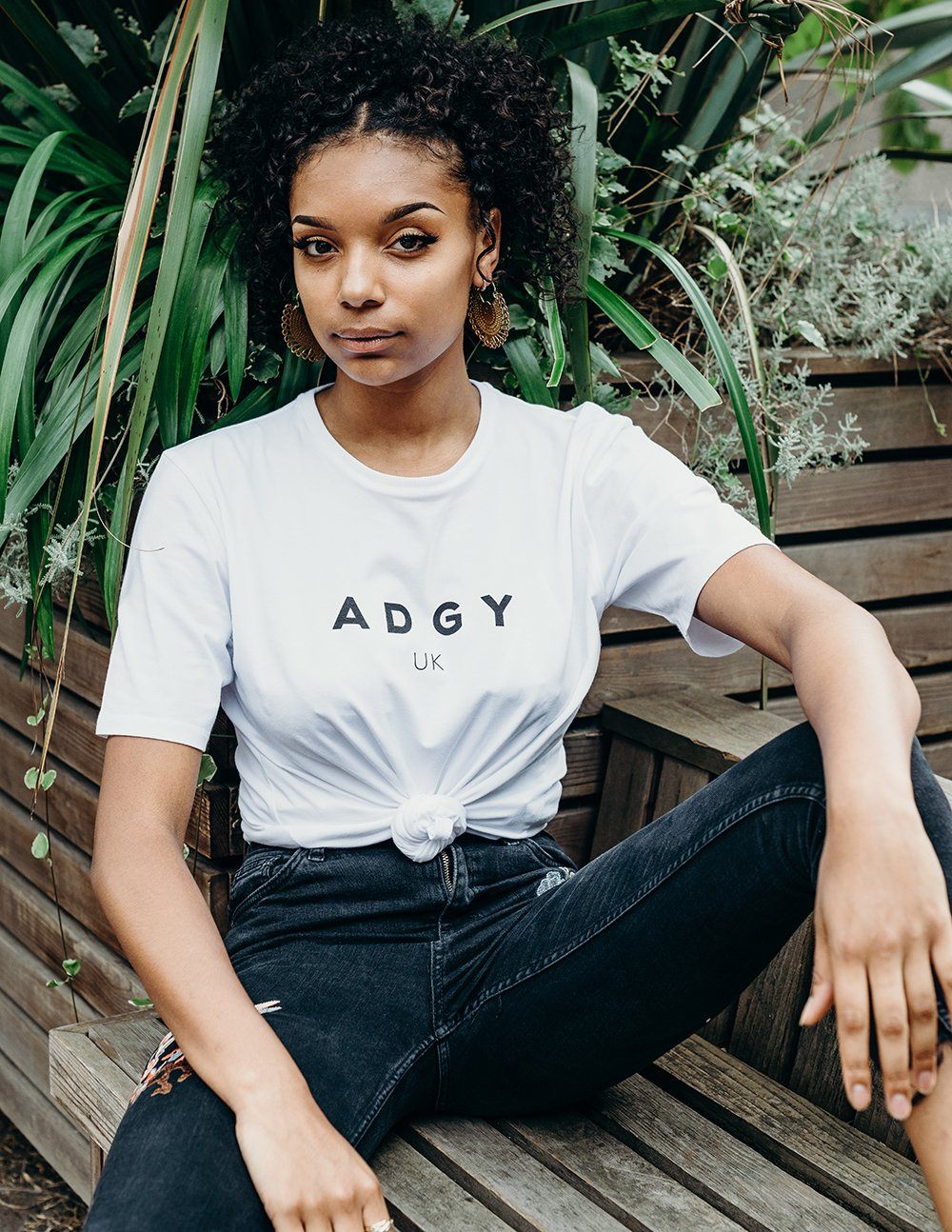 unisex white branded t-shirt handmade using organic cotton by ethical gender neutral streetwear brand Androgyny UK